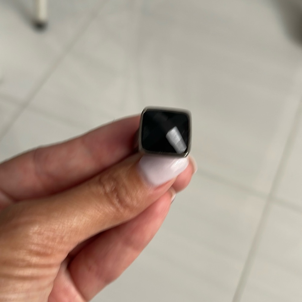 Black & silver fashion ring